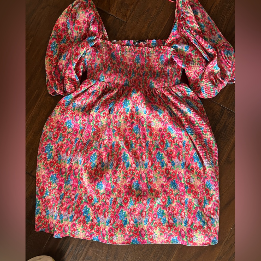 Zara floral baby doll dress